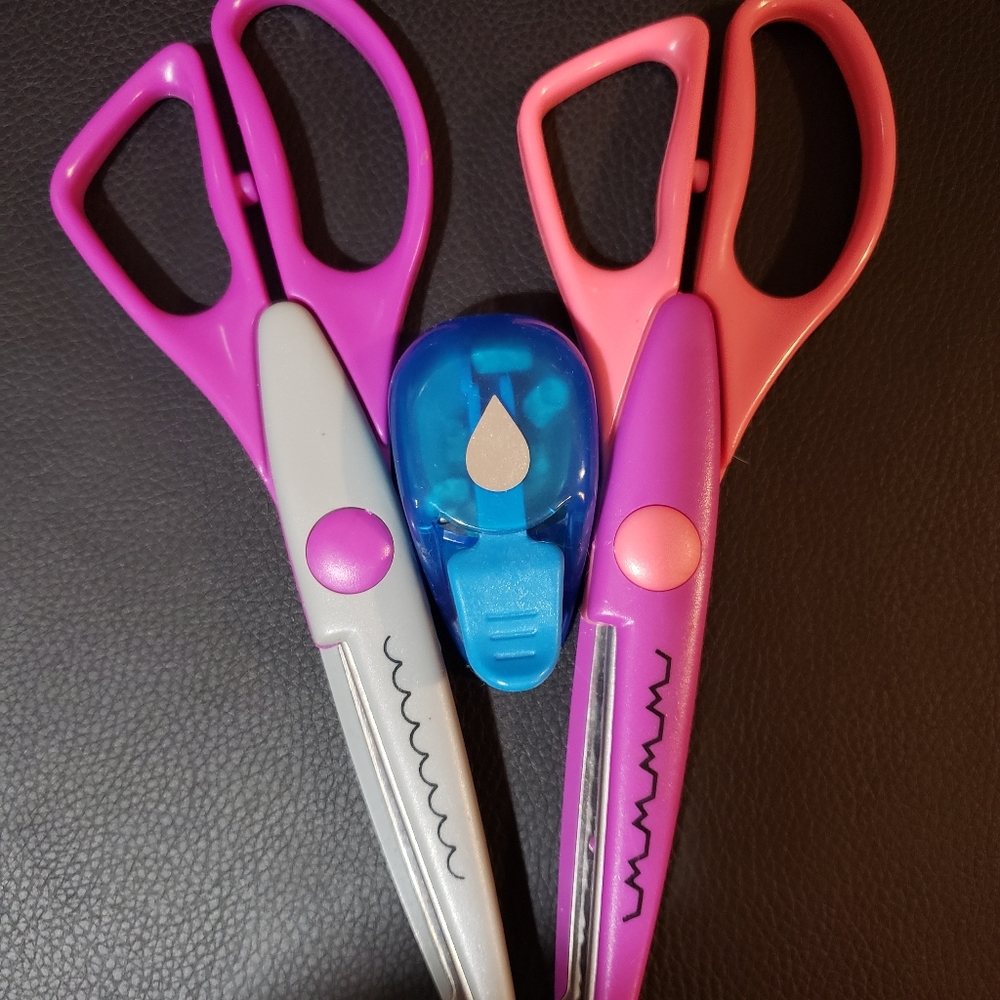 Crafting Scissors with Rain Drop Paper Punch